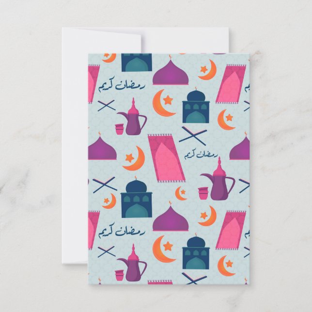 Glad Ramadan-mönster Kort (Framsida)