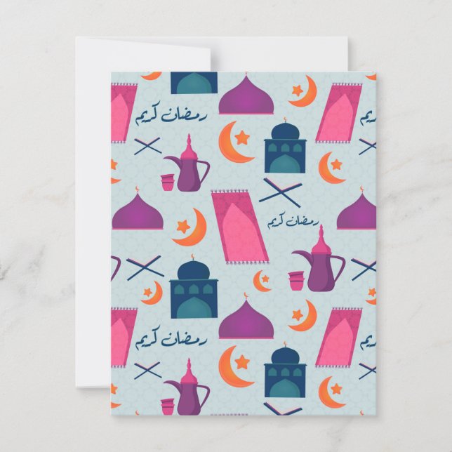 Glad Ramadan-mönster Kort (Framsida)