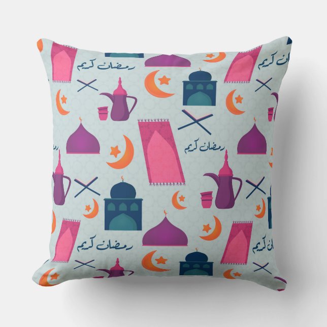Glad Ramadan-mönster Kudde (Framsida)