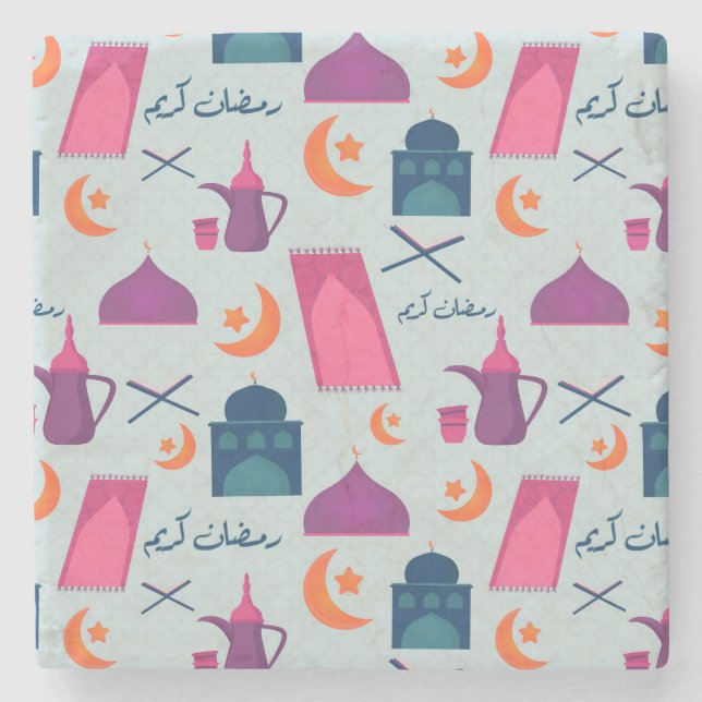 Glad Ramadan-mönster Stenunderlägg (Framsidan)