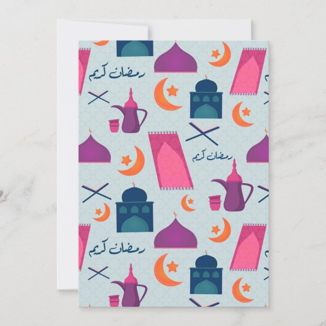 Glad Ramadan-mönster Tack Kort (Framsida)