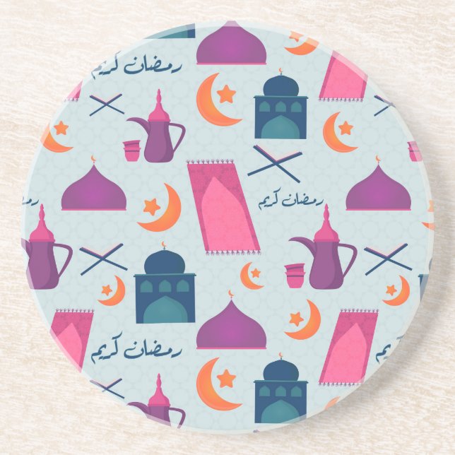 Glad Ramadan-mönster Underlägg (Framsidan)