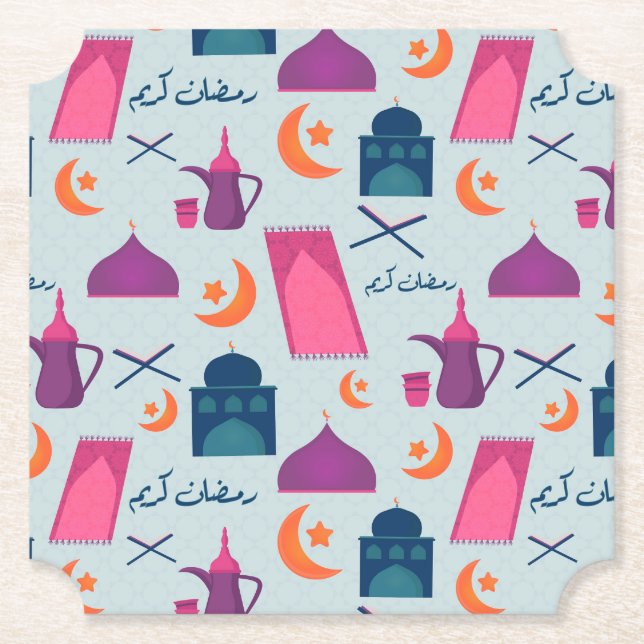 Glad Ramadan-mönster Underlägg Papper (Framsida)