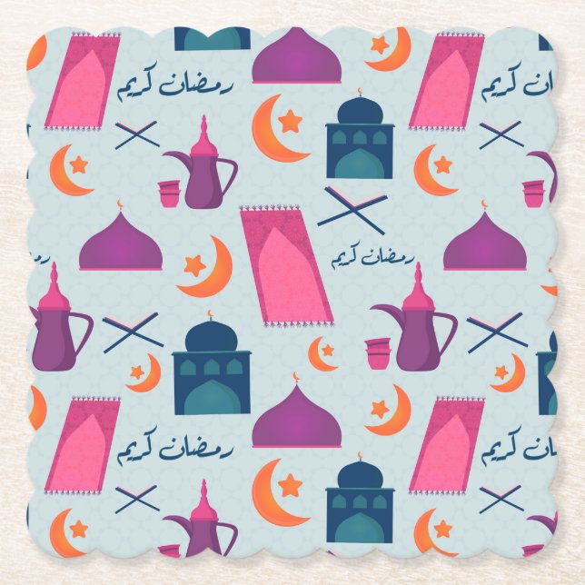 Glad Ramadan-mönster Underlägg Papper (Framsida)