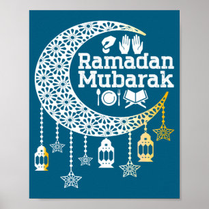 Glad ramadan mubarak islamisk kalligrafi tro poster