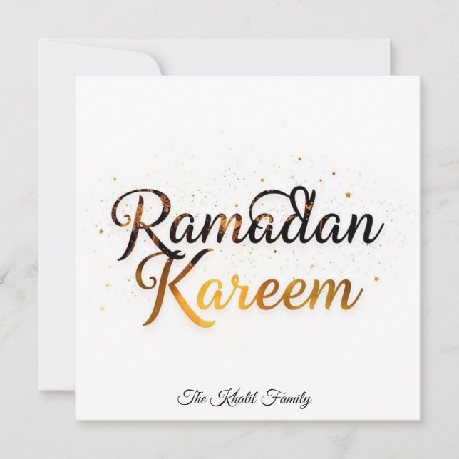 Glad Ramadan Mubarak Ramadan Kareem Guld Muslim Julkort (Framsida)