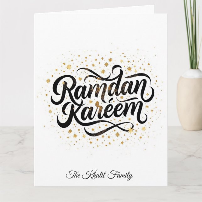 Glad Ramadan Mubarak Ramadan Kareem Guld Muslim Kort (Framsida)