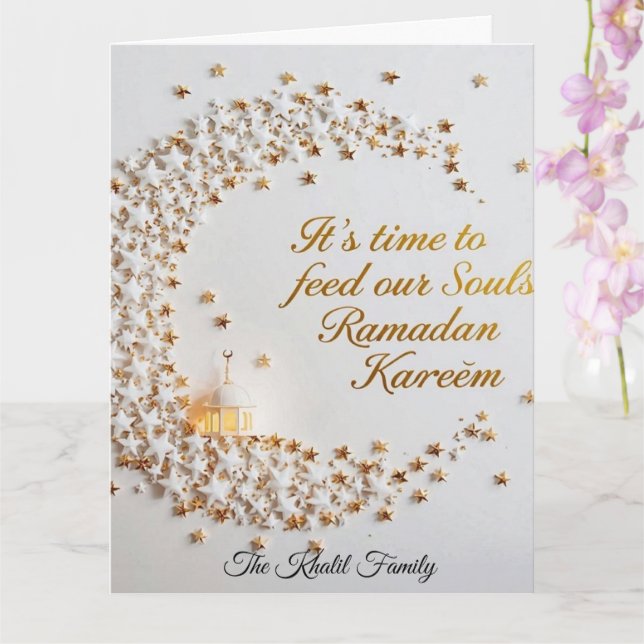 Glad Ramadan Mubarak Ramadan Kareem Vit Muslim Kort (Orkide)