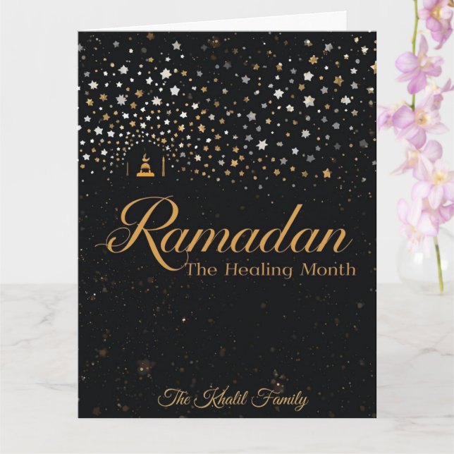 Glad Ramadan Mubarak Ramadan Kareem Vit Muslim Kort (Orkide)