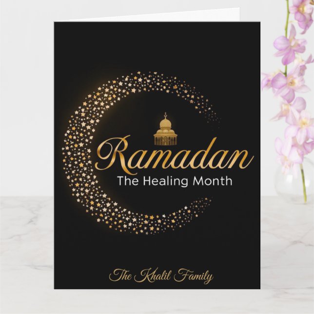 Glad Ramadan Mubarak Ramadan Kareem Vit Muslim Kort (Orkide)