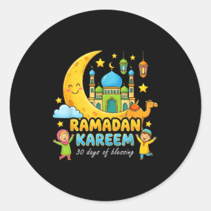Glad ramadan mubarak till pojkar ungdomar ramadan runt klistermärke