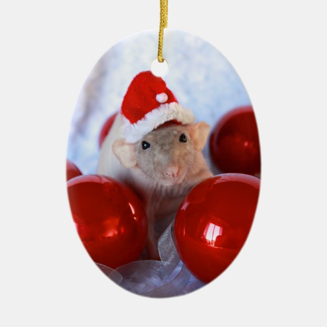 Glad Ratsmas Christmast prydnad Julgransprydnad Keramik (Framsidan)