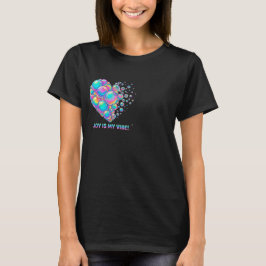 Glad Regenbåge Glansig Bubbel Hjärt Grafisk Illust T Shirt