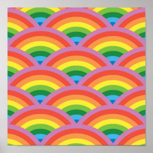 Glad regnbåge poster