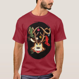 Glad ren dekorerad med julstrumpa t shirt