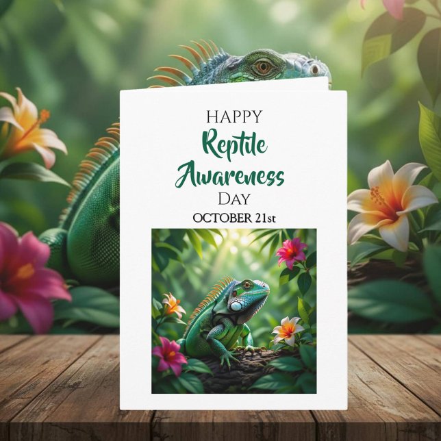 Glad reptilmedvetandedag  | 21 oktober-kort kort (Skapare uppladdad)