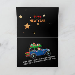 Glad resa till ett glatt nytt år kort