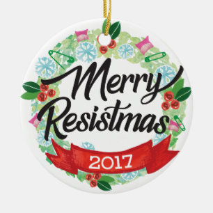 Glad Resistmas helgdagprydnad Julgransprydnad Keramik