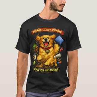 Glad Retriever Glädje Fara Rolig Hund T Shirt