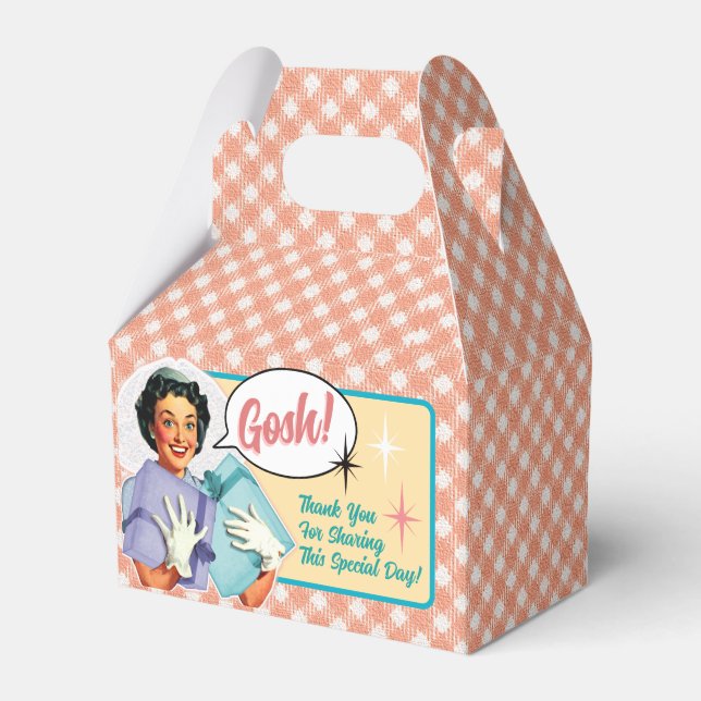 Glad Retro Brud Bröllopsdusch Förmånslåda Presentaskar (Framsidan Sidan)