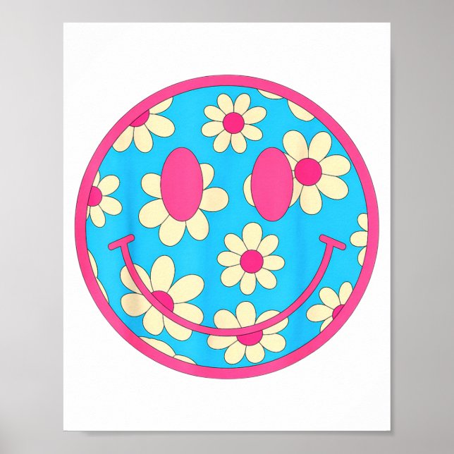 Glad Retro Margareta Leende Ansikte Preppy Estetik Poster (Framsidan)