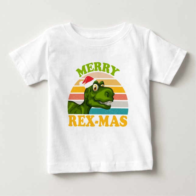 Glad Rex-mas jul dinosaur söß dino T Shirt (Framsida)