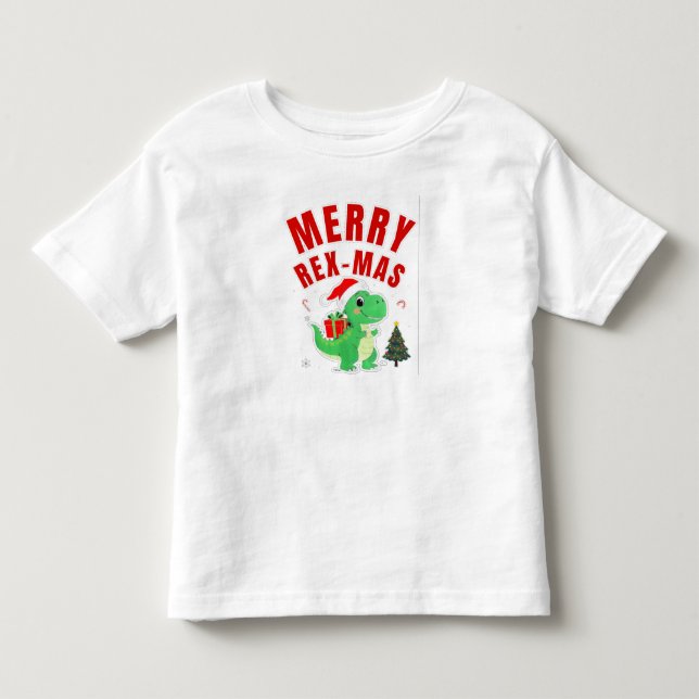 Glad Rex-Mas Juldinosaur T Shirt (Framsida)