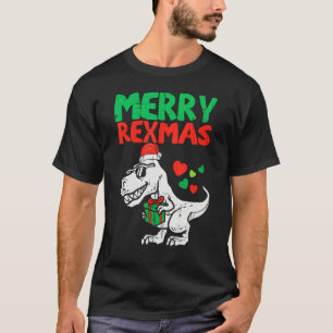 Glad Rexmas Tomte Trex Dino Småpojkar Jul T Shirt