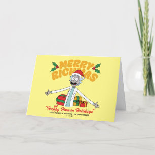 Glad Rickmas och lyckliga människohelger Helgkort