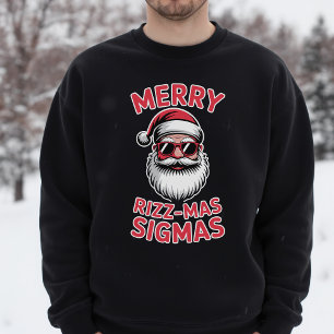Glad Rizz-Jul Sigmas Gen Z-mem Santa Lång Ärmad Tröja
