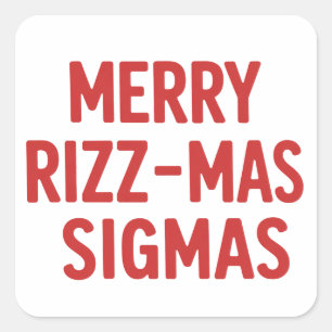 Glad Rizz-Mas Sigmas Snarky Jul Rolig Fyrkantigt Klistermärke