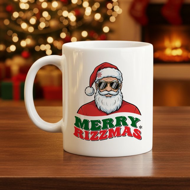 Glad Rizzmas Retro Tomte Roligt Jul Kaffemugg (Merry Rizzmas Retro Santa Claus Funny Christmas Coffee Mug
)