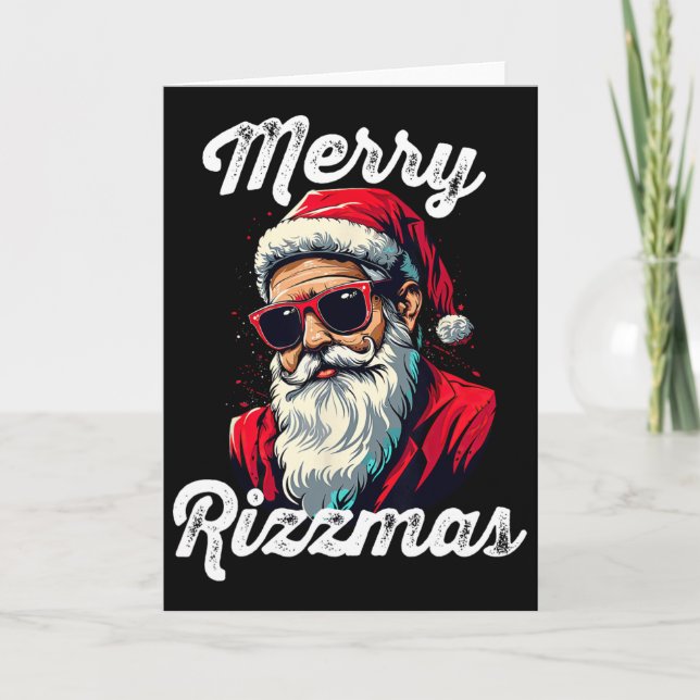 Glad Rizzmas Rolig Tomte Vit Elefant Gåva Rizz Kort (Framsida)