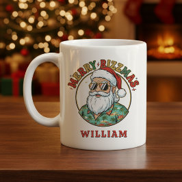 Glad Rizzmas Tomte i Solglasögon Rolig Jul Kaffemugg