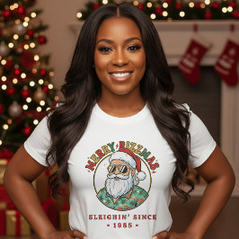 Glad Rizzmas Tomte i Solglasögon Rolig Jul T Shirt