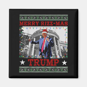 Glad Rizzmas Trump Rolig Humoristisk Trump Dans Ch Magnet