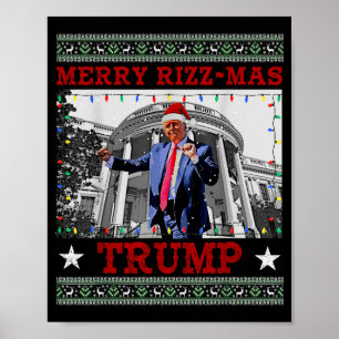 Glad Rizzmas Trump Rolig Humoristisk Trump Dans Ch Poster