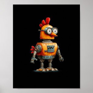 Glad Robotkyckling Med Ai För Smart Robots Älskare Poster
