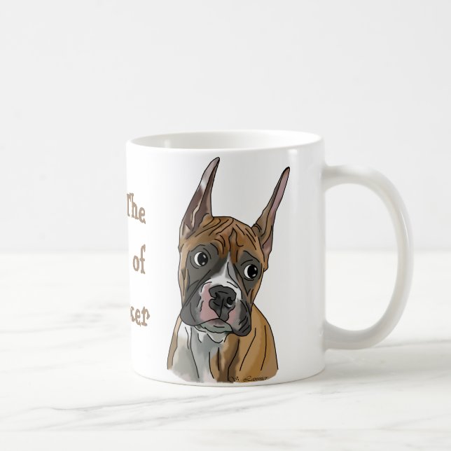 Glad röd fawn Boxer Hund Kaffemugg (Höger)