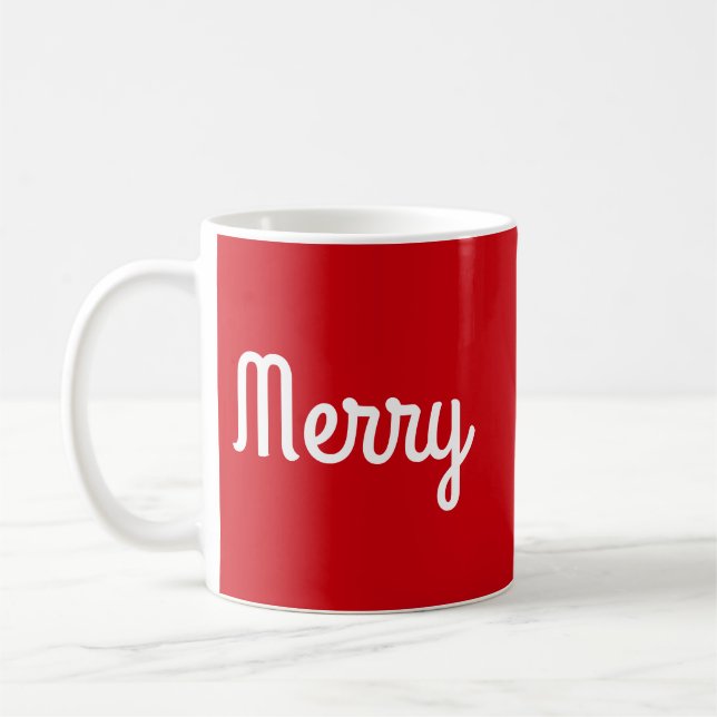 Glad röd skjorta Enkel Modern Retro Minimalistisk  Kaffemugg (Vänster)