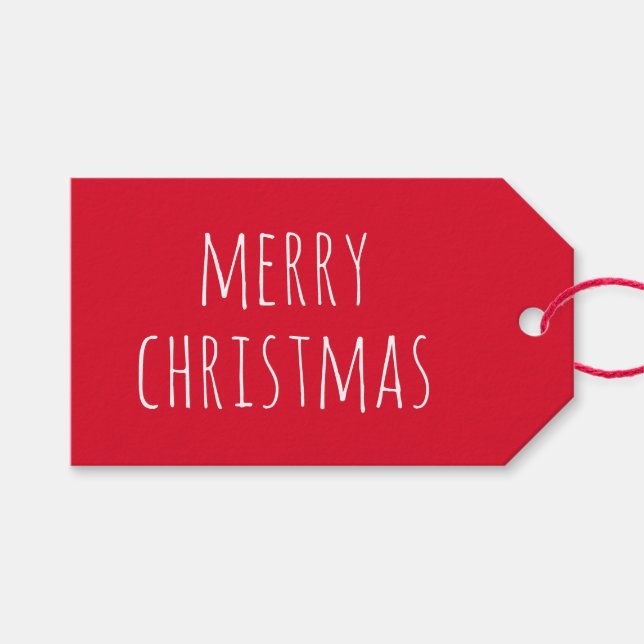 Glad Röda Jul | Söt Vinterhelg Presentetikett (Framsidan (Horisontell))