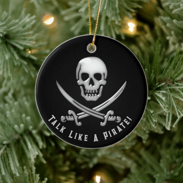 Glad Rogers Piratdag Julgransprydnad Keramik (Träd)