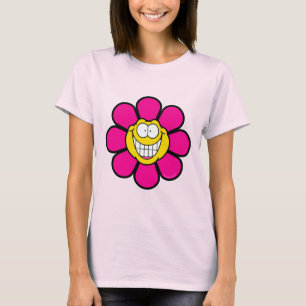 Glad Rosa Blomma T Shirt