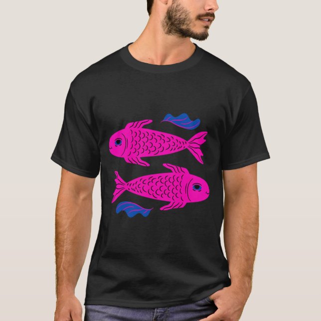 Glad Rosa Fisk T Shirt (Framsida)