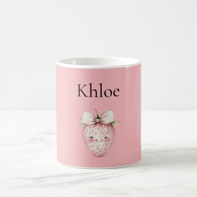 Glad Rosa Jordgubbe Kaffemugg (Center)