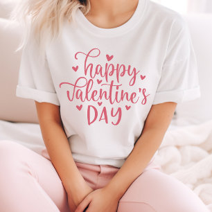 Glad Rosa-skript på Alla hjärtans dag med hjärtan T Shirt