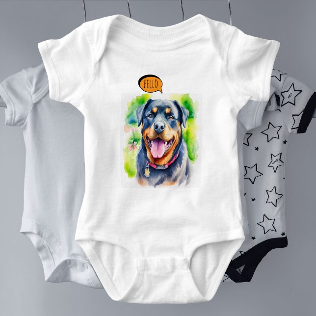 Glad Rottweiler Husdjur i akvarell T Shirt (Skapare uppladdad)