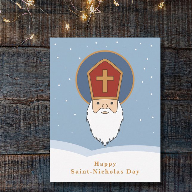 Glad S:t Nikolaus-dagen Välkomstkort Julkort (Happy Saint Nicholas Day Greeting Card)