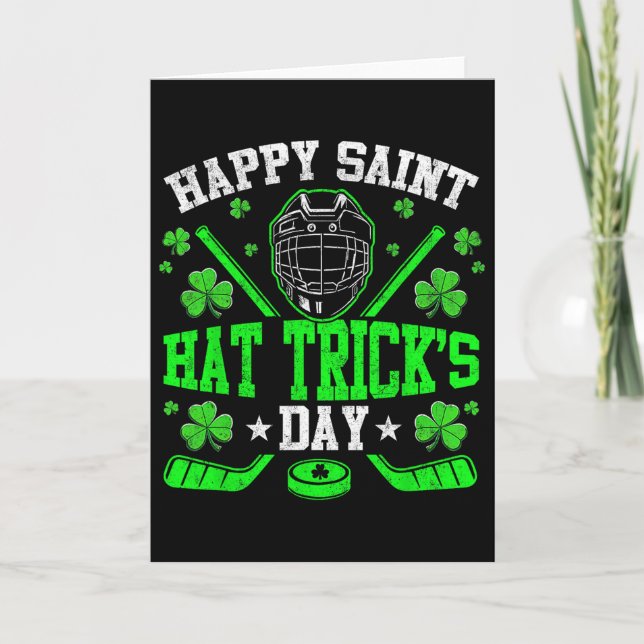 Glad Saint Hat Trick-dagen ishockey St. Patrick Kort (Framsida)