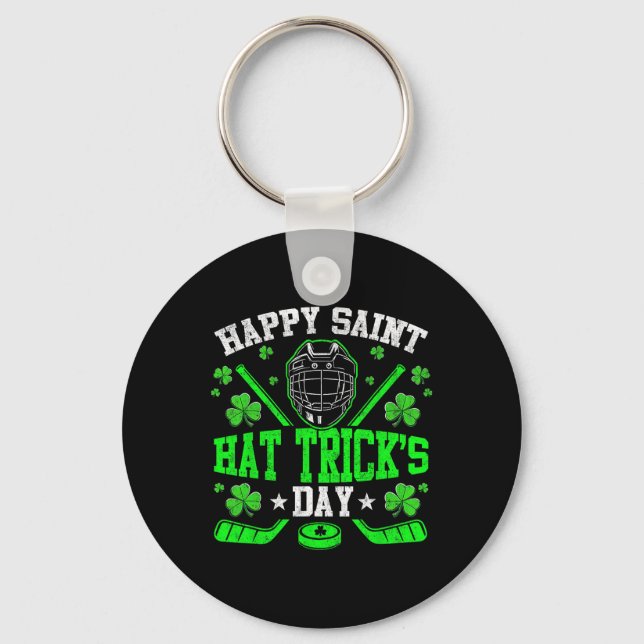 Glad Saint Hat Trick-dagen ishockey St. Patrick Nyckelring (Framsida)